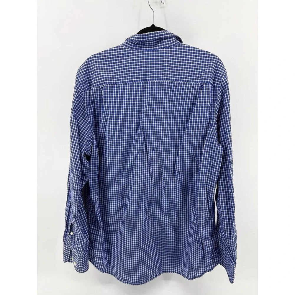 Banana Republic, Classic Fit, Blue Plaid, Long Sleeve, Button Up Dress Shirt, L